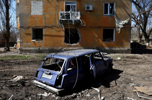 Následky ruského ostřelování Časiv Jaru,  Autor: Kai Pfaffenbach,  Zdroj: Reuters