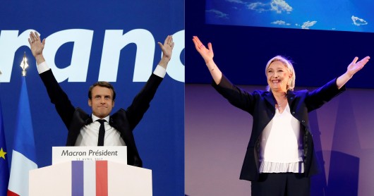 Emmanuel Macron a Marine Le Penová